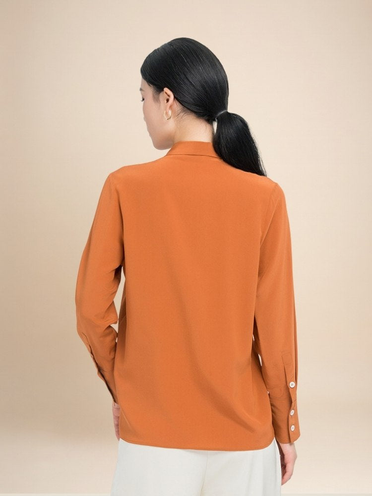 Elara - Tie Neck Silk Blouse | The Silk Avenue