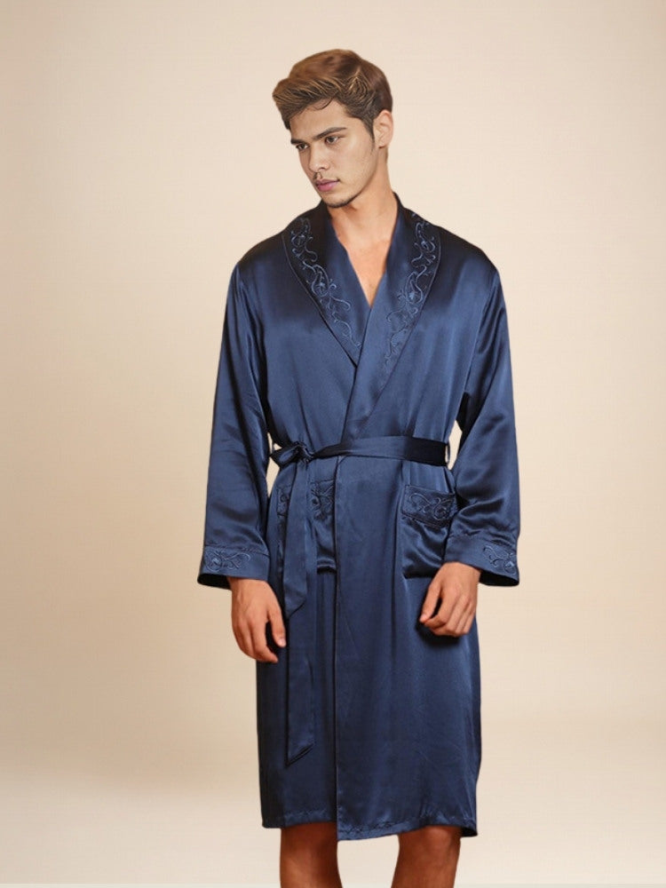 Avel - Embroidered Silk Robe