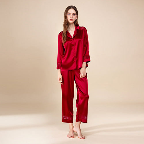 Ysenda - Silk Lace Pajama Set | The Silk Avenue