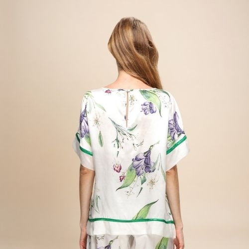 Zoraya - Floral Silk Pajama Set | The Silk Avenue