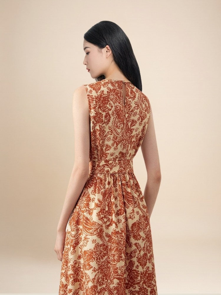 Amirelle - Paisley Print Sleeveless Silk Dress | The Silk Avenue