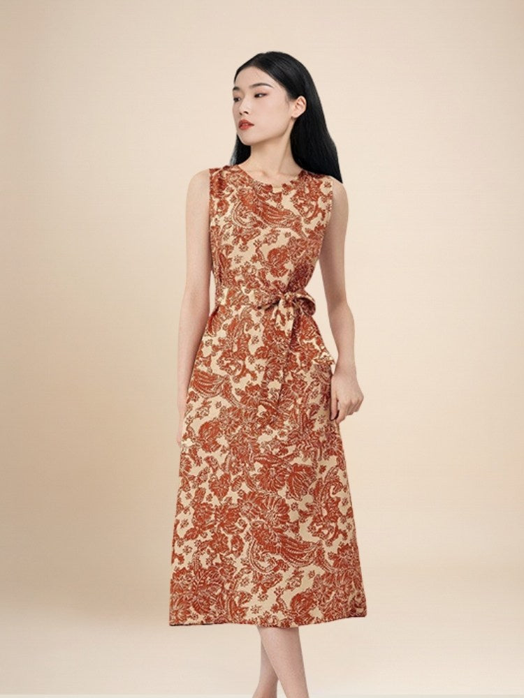 Amirelle - Paisley Print Sleeveless Silk Dress | The Silk Avenue