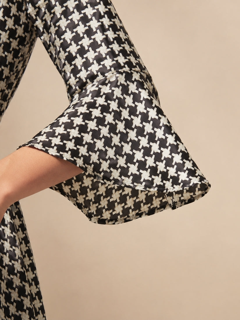Aurelia - Houndstooth Silk Dress | The Silk Avenue