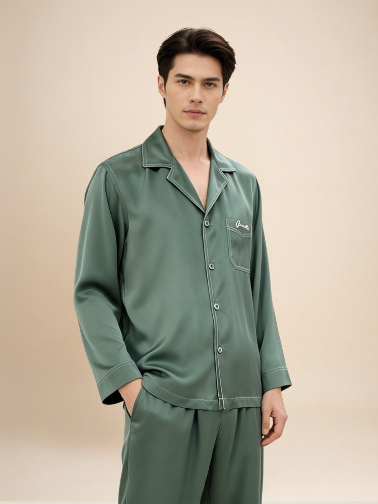 Aurelian - Embroidered Silk Pajama Set | The Silk Avenue