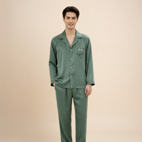Aurelian - Embroidered Silk Pajama Set | The Silk Avenue