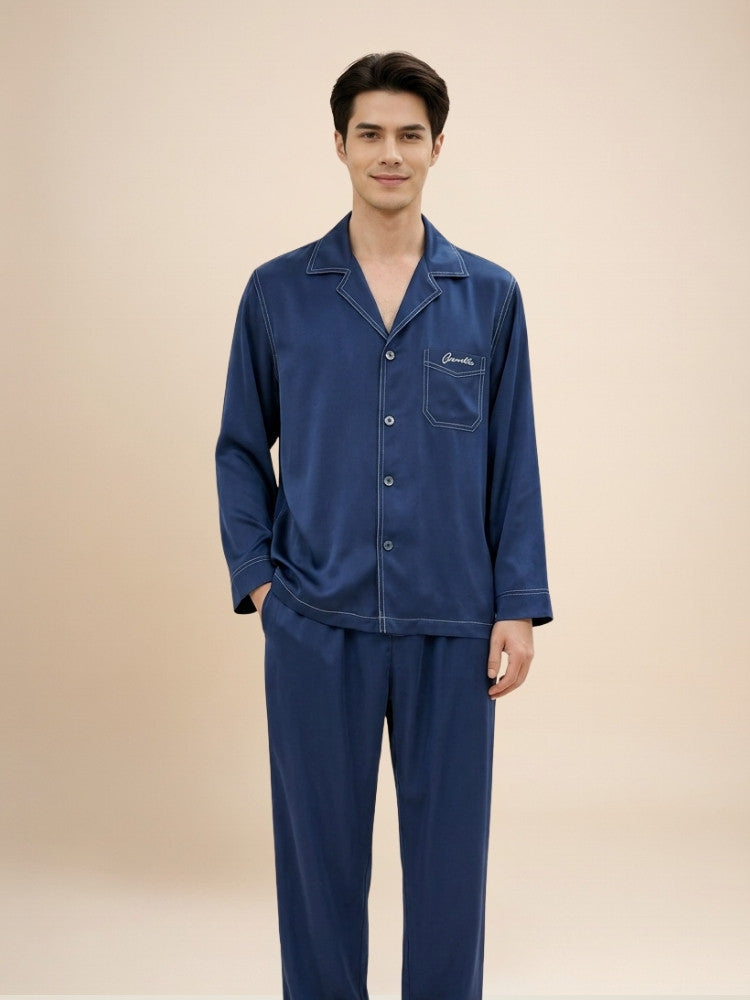 Aurelian - Embroidered Silk Pajama Set | The Silk Avenue