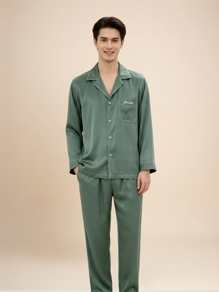 Aurelian - Embroidered Silk Pajama Set | The Silk Avenue