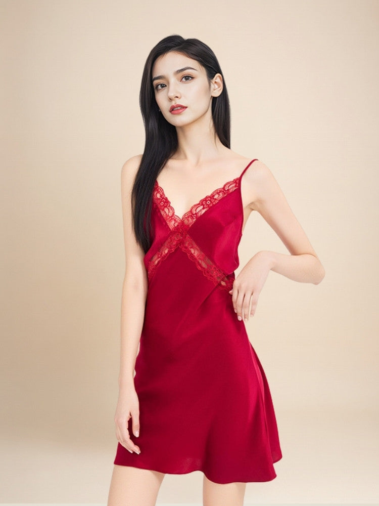 Avelyne - Silk Spaghetti-Strap Nightgown | The Silk Avenue