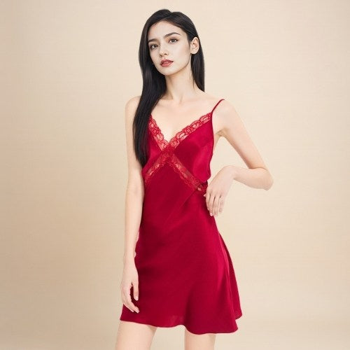 Avelyne - Silk Spaghetti-Strap Nightgown | The Silk Avenue