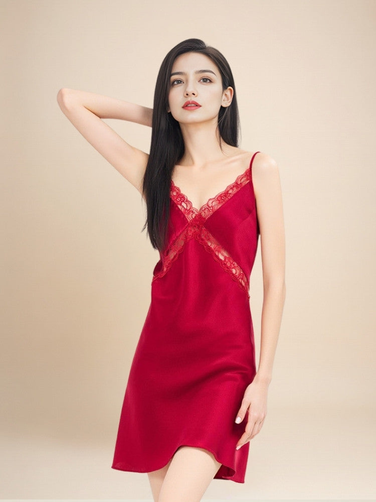 Avelyne - Silk Spaghetti-Strap Nightgown | The Silk Avenue