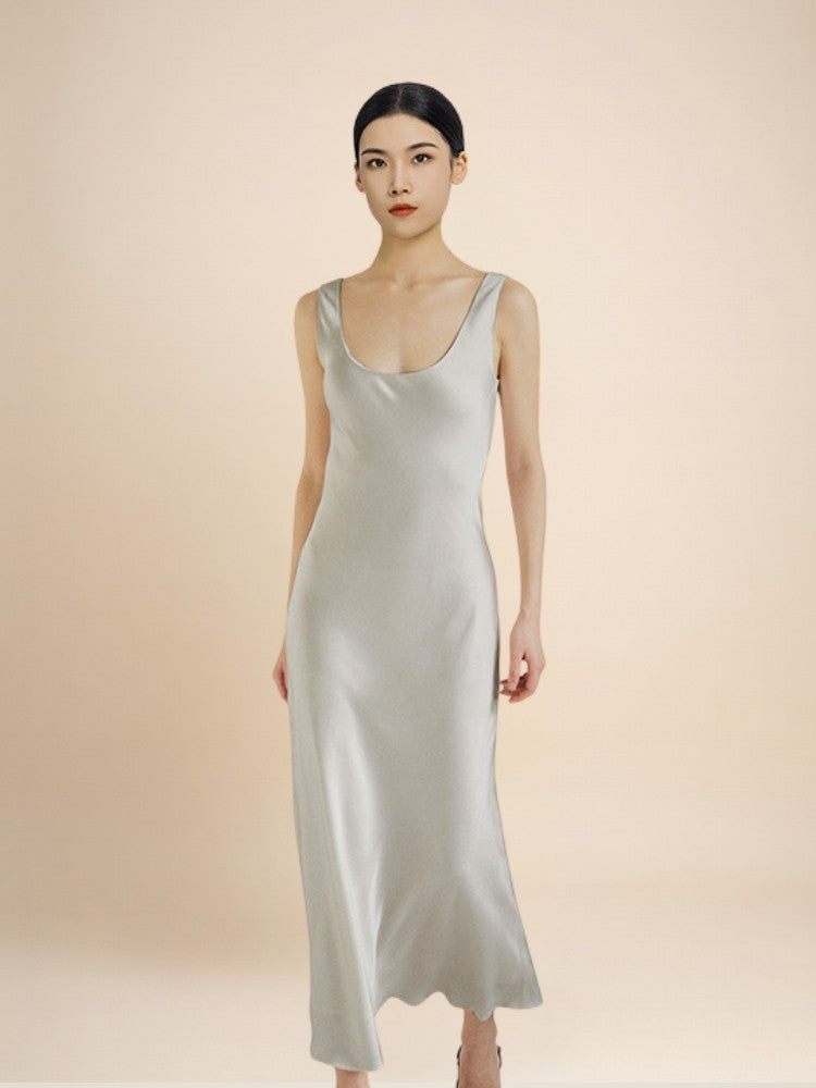Beatrice – Silk U-Neck Maxi Dress | The Silk Avenue