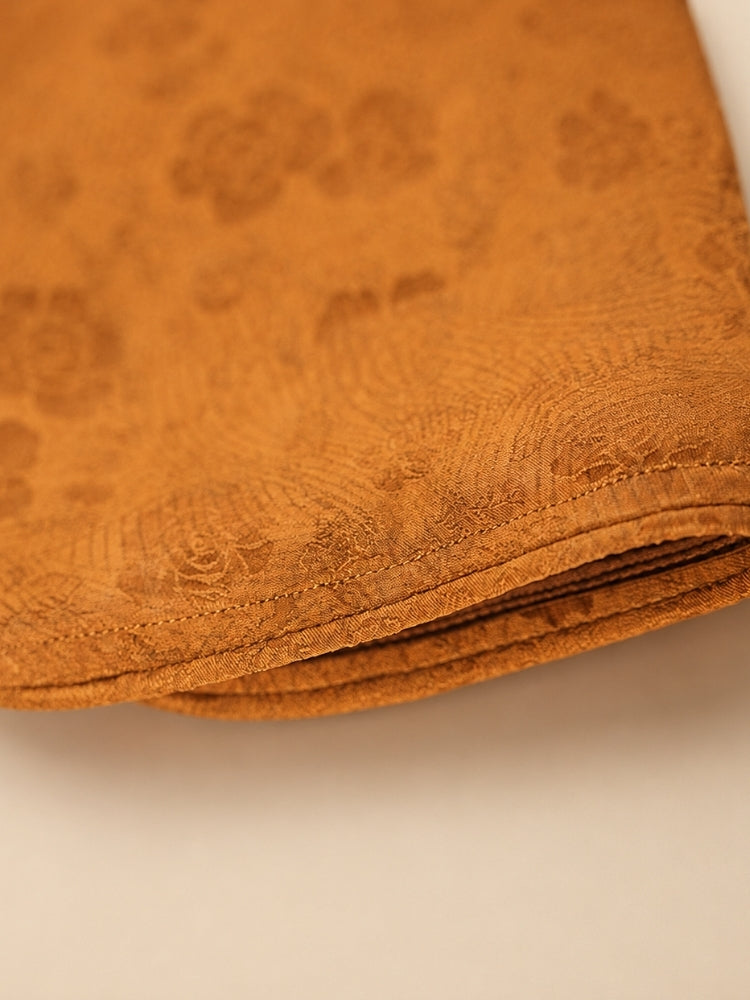 Blossom - Terracotta New Chinese Silk Jacket | The Silk Avenue
