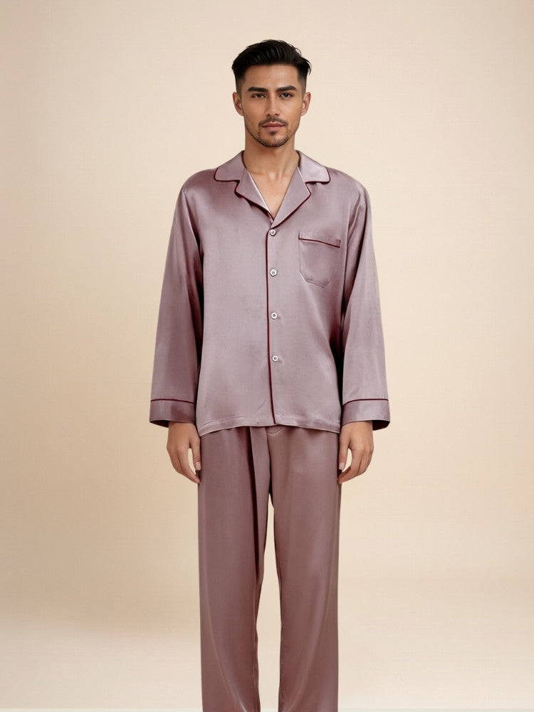 Calian - Long-Sleeve Silk Pajama Set | The Silk Avenue