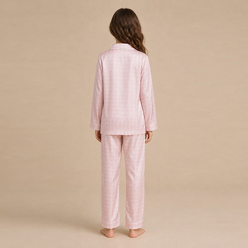 Calyra - Kids Houndstooth Silk Pajama Set | The Silk Avenue
