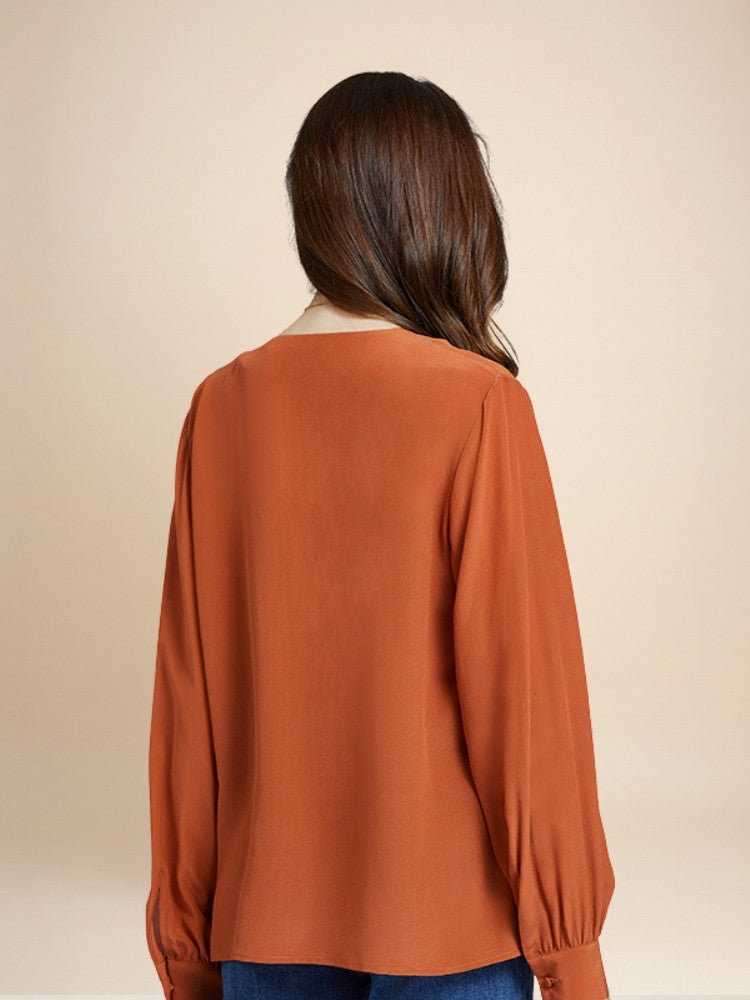 Camille – V-Neck Silk Blouse | The Silk Avenue