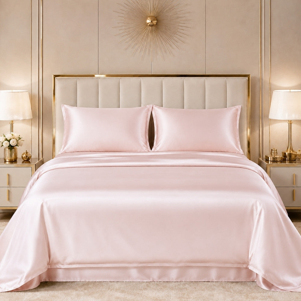 Cove - Blush Pink Silk Bedding Set | The Silk Avenue