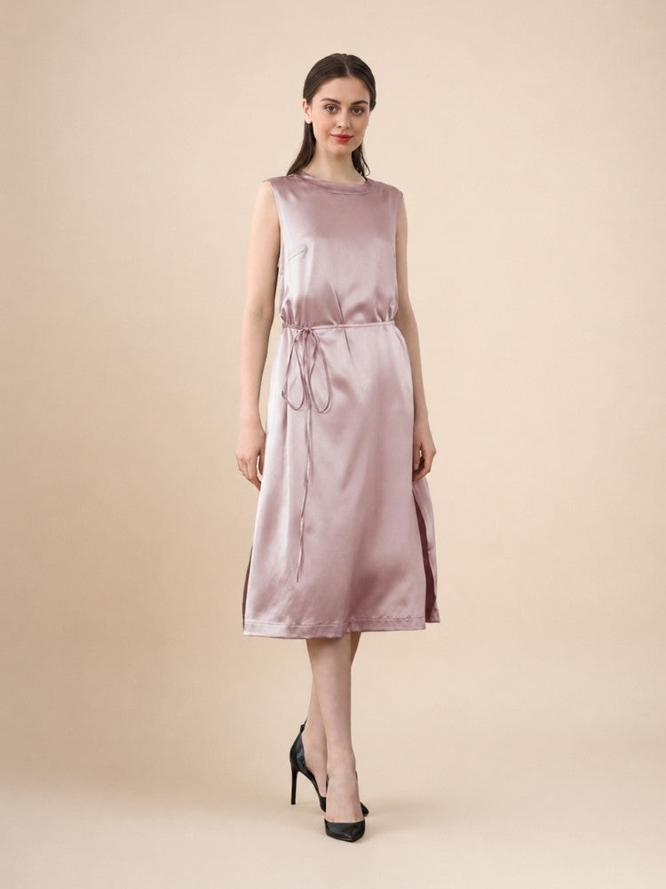 Daphne – Silk Midi Dress with Drawstring | The Silk Avenue