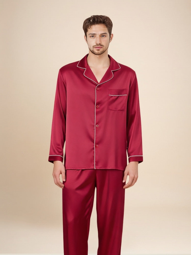 Darel - Long-Sleeve Silk Pajama Set | The Silk Avenue