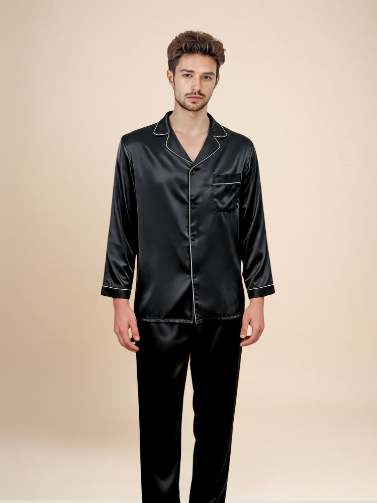 Darel - Long-Sleeve Silk Pajama Set | The Silk Avenue