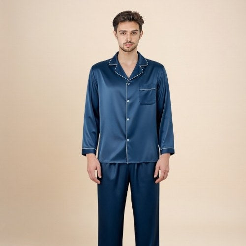 Darel - Long-Sleeve Silk Pajama Set | The Silk Avenue