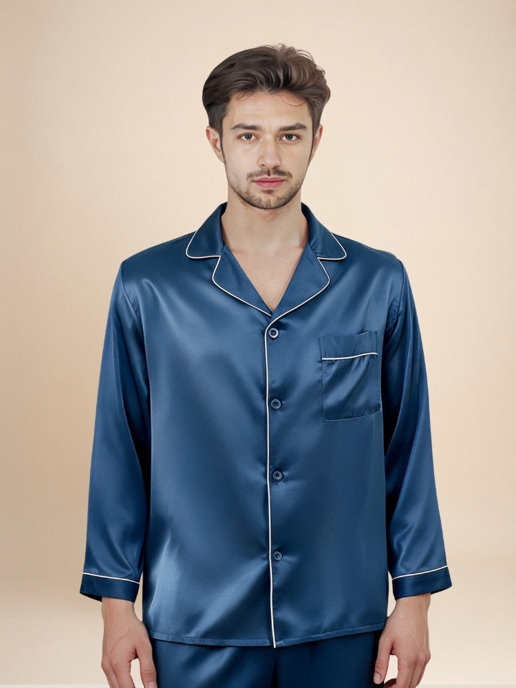Darel - Long-Sleeve Silk Pajama Set | The Silk Avenue