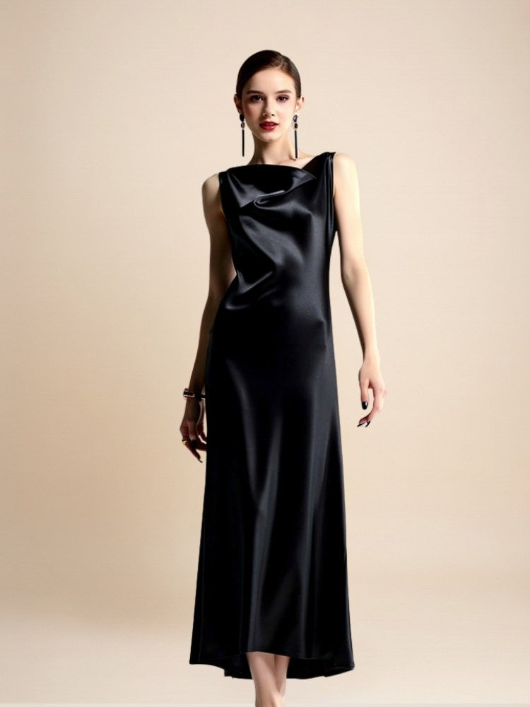 Dravena - Cowl Neck Silk Maxi Dress