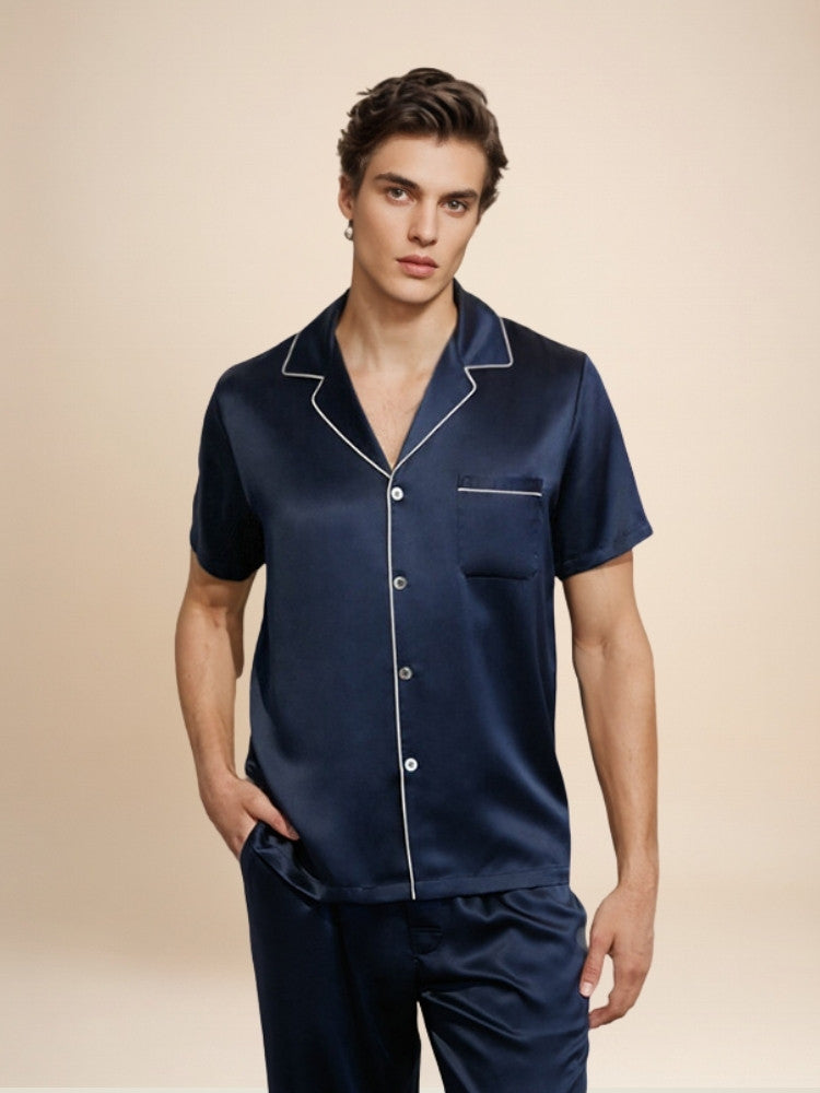 Elam - Short-Sleeve Silk Pajama Set | The Silk Avenue