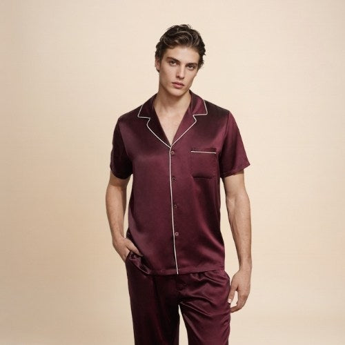 Elam - Short-Sleeve Silk Pajama Set | The Silk Avenue