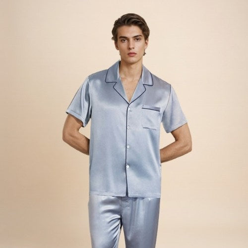 Elam - Short-Sleeve Silk Pajama Set | The Silk Avenue