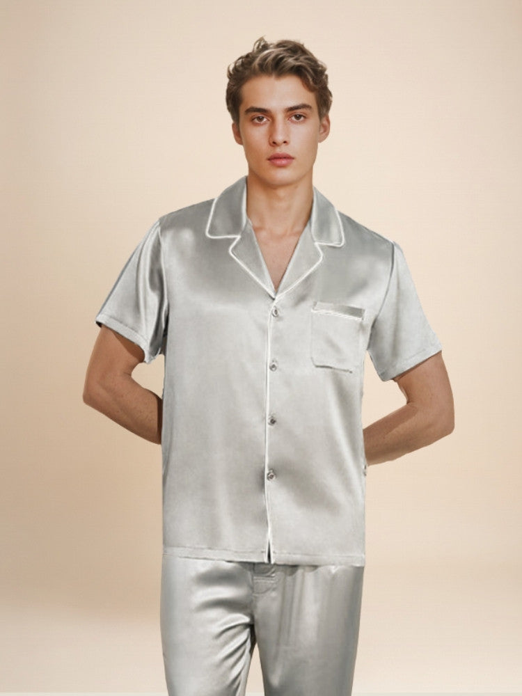 Elam - Short-Sleeve Silk Pajama Set | The Silk Avenue