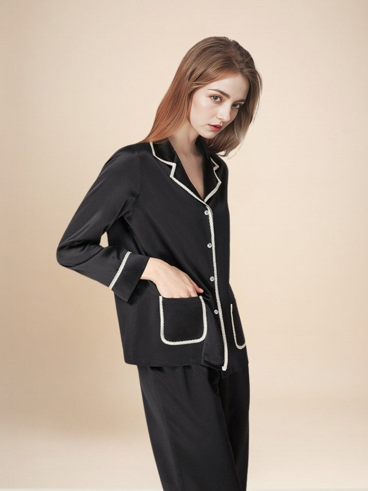 Emirelda - Silk Button-Up Pajama Set | The Silk Avenue