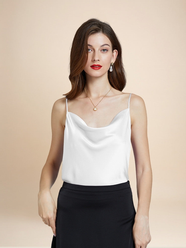 Evelyne - Cowl Neck Silk Cami Top