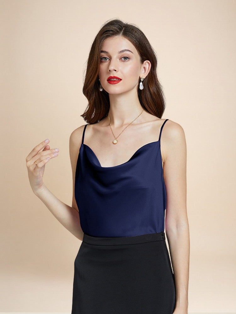 Evelyne - Cowl Neck Silk Cami Top
