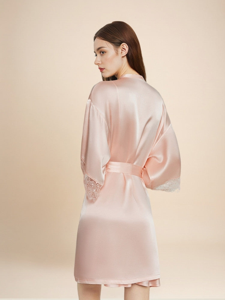 Evelynne - Lace Silk Robe Set | The Silk Avenue