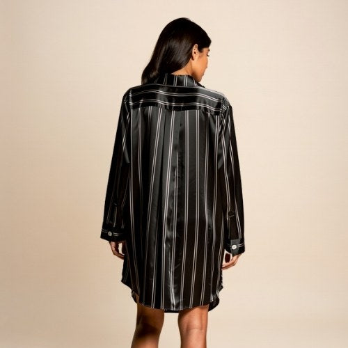 Ferelis - Striped Silk Shirt Dress | The Silk Avenue
