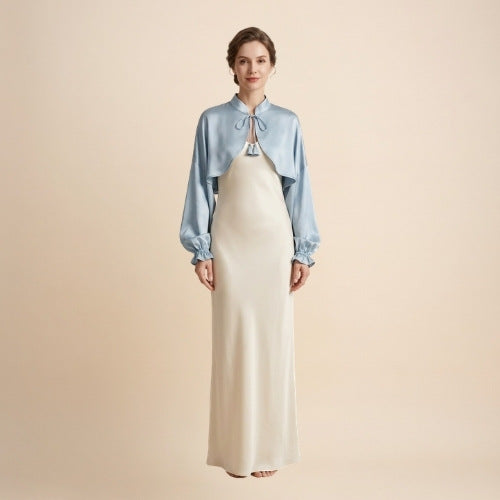 Iris – Silk Cape with Sleeves | The Silk Avenue