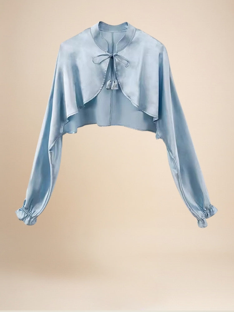 Iris – Silk Cape with Sleeves | The Silk Avenue