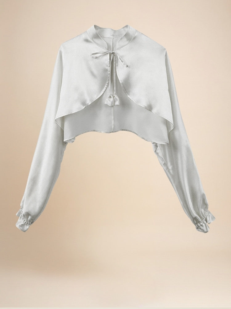 Iris – Silk Cape with Sleeves | The Silk Avenue