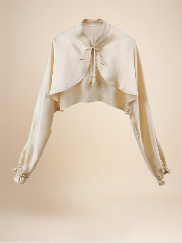 Iris – Silk Cape with Sleeves | The Silk Avenue