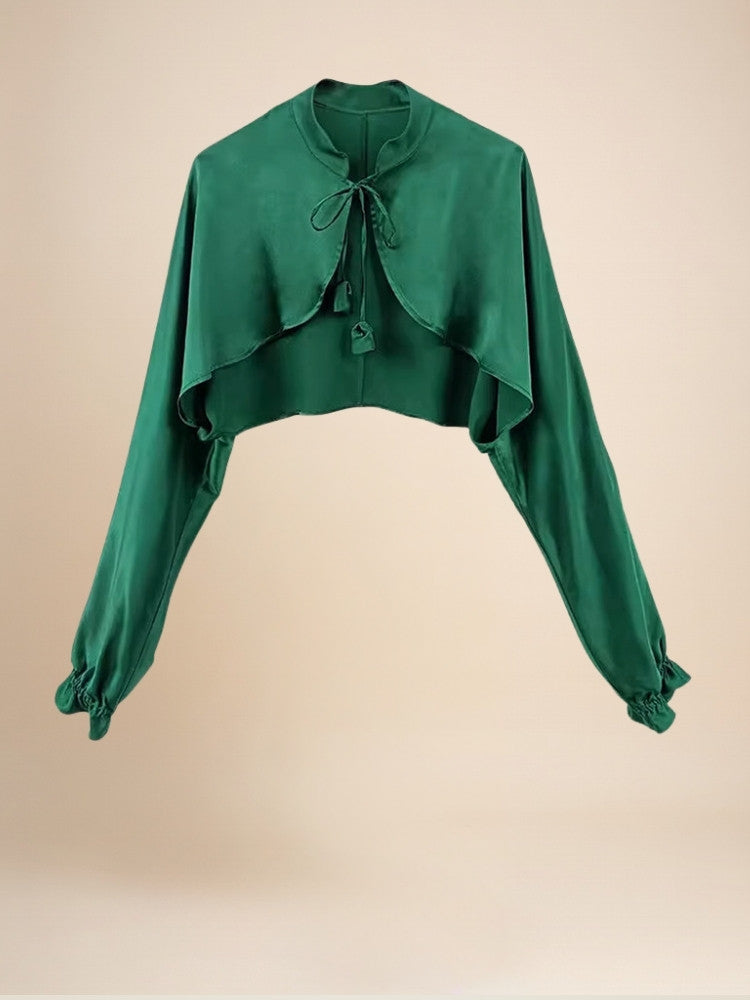 Iris – Silk Cape with Sleeves | The Silk Avenue