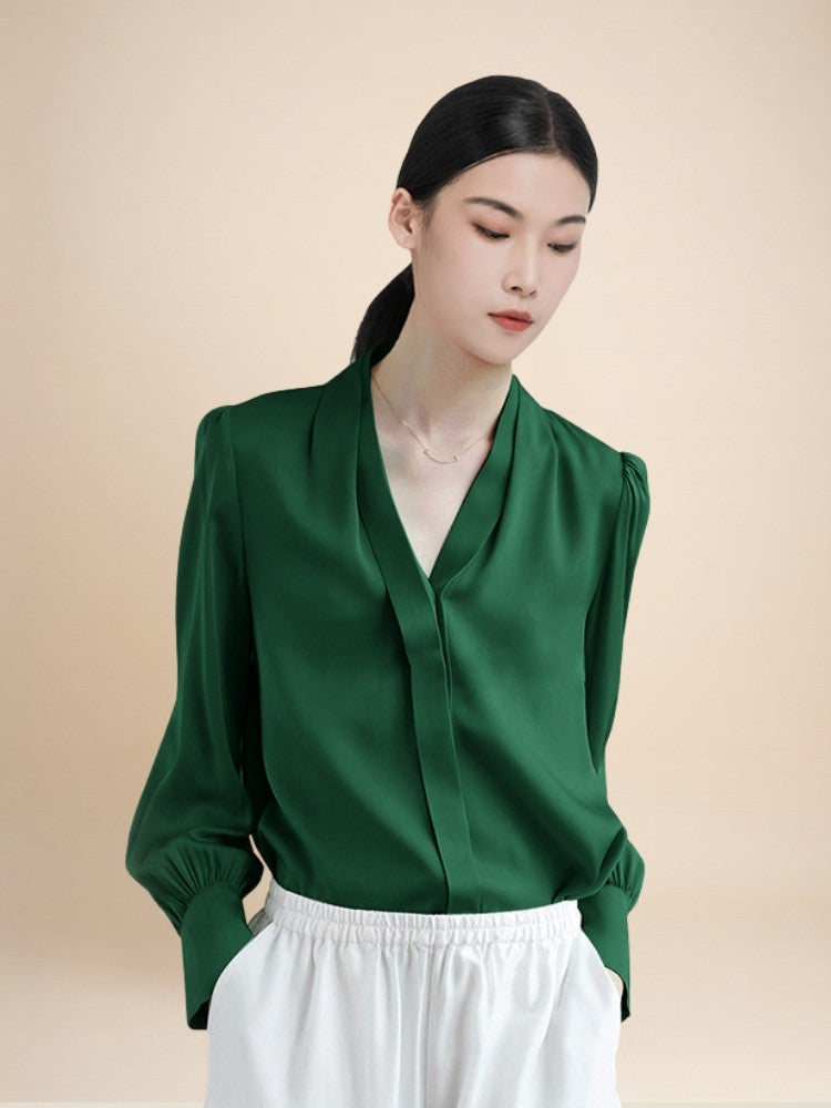Isabelle – Lantern Sleeve Silk Blouse | The Silk Avenue