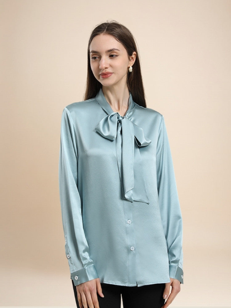 Lily – Bow-Tie Silk Blouse | The Silk Avenue