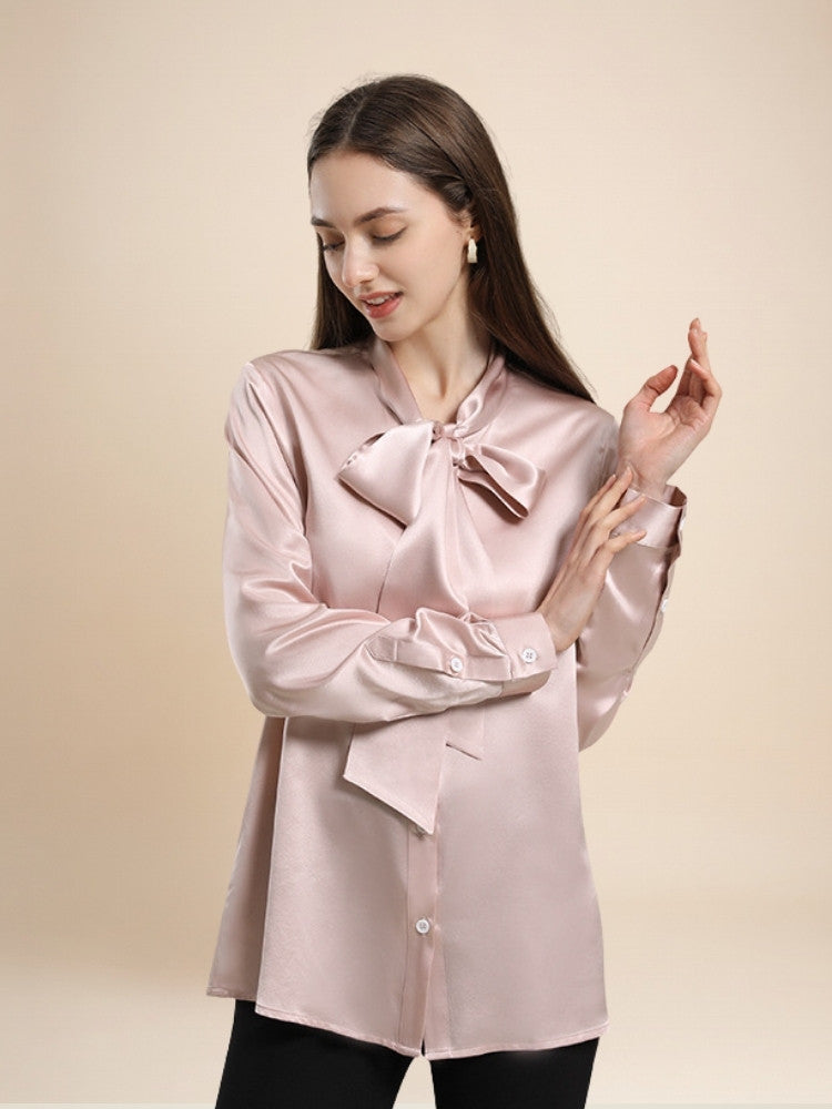 Lily – Bow-Tie Silk Blouse | The Silk Avenue