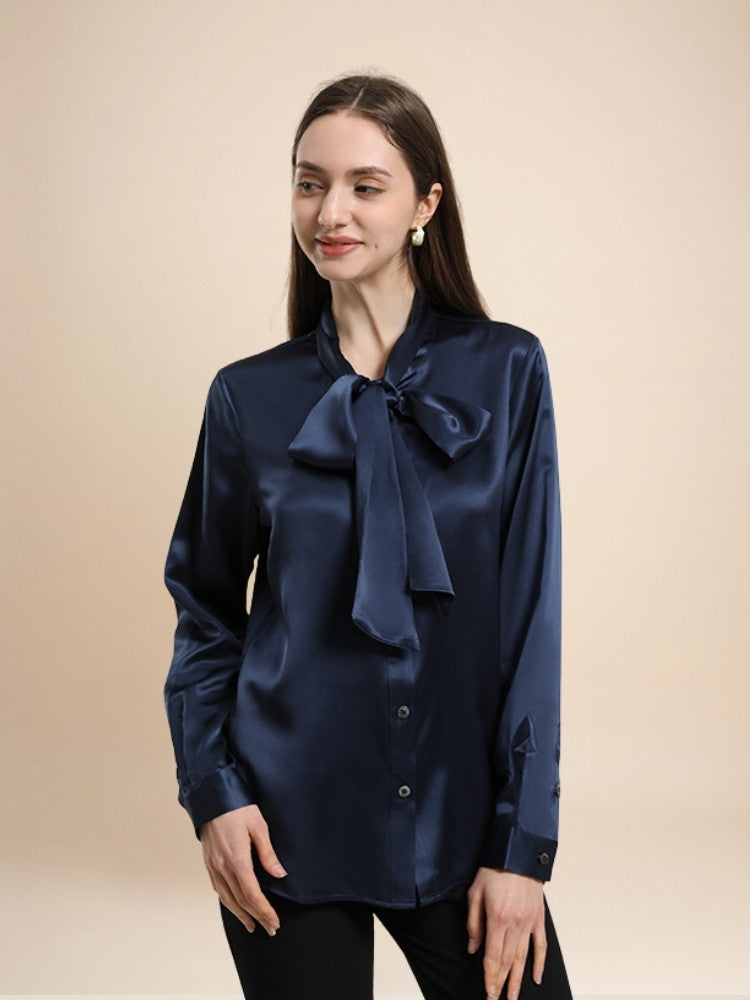 Lily – Bow-Tie Silk Blouse | The Silk Avenue