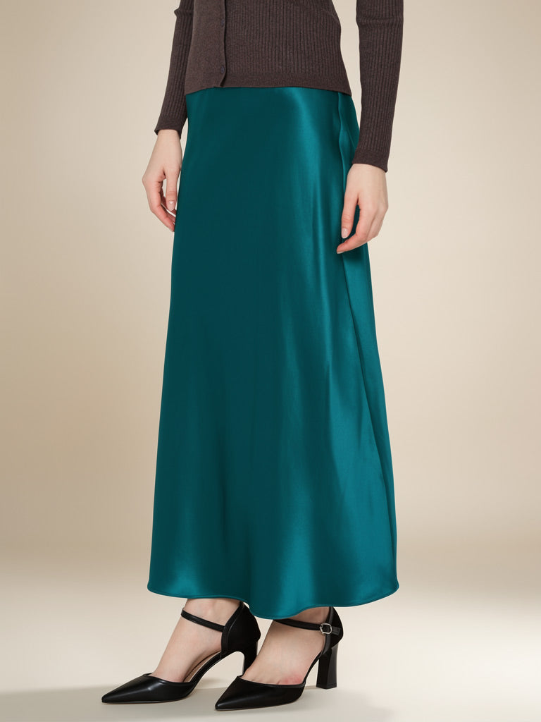 Lioraen Long Silk Fishtail Skirt | The Silk Avenue