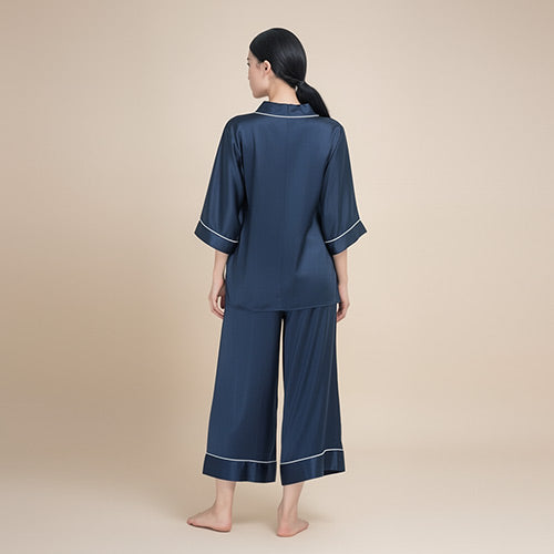 Livira Hanfu-Inspired Cross-Collar Silk Pajama Set | The Silk Avenue