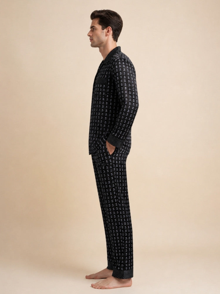 Lorien - Graphic Silk Pajama Set | The Silk Avenue