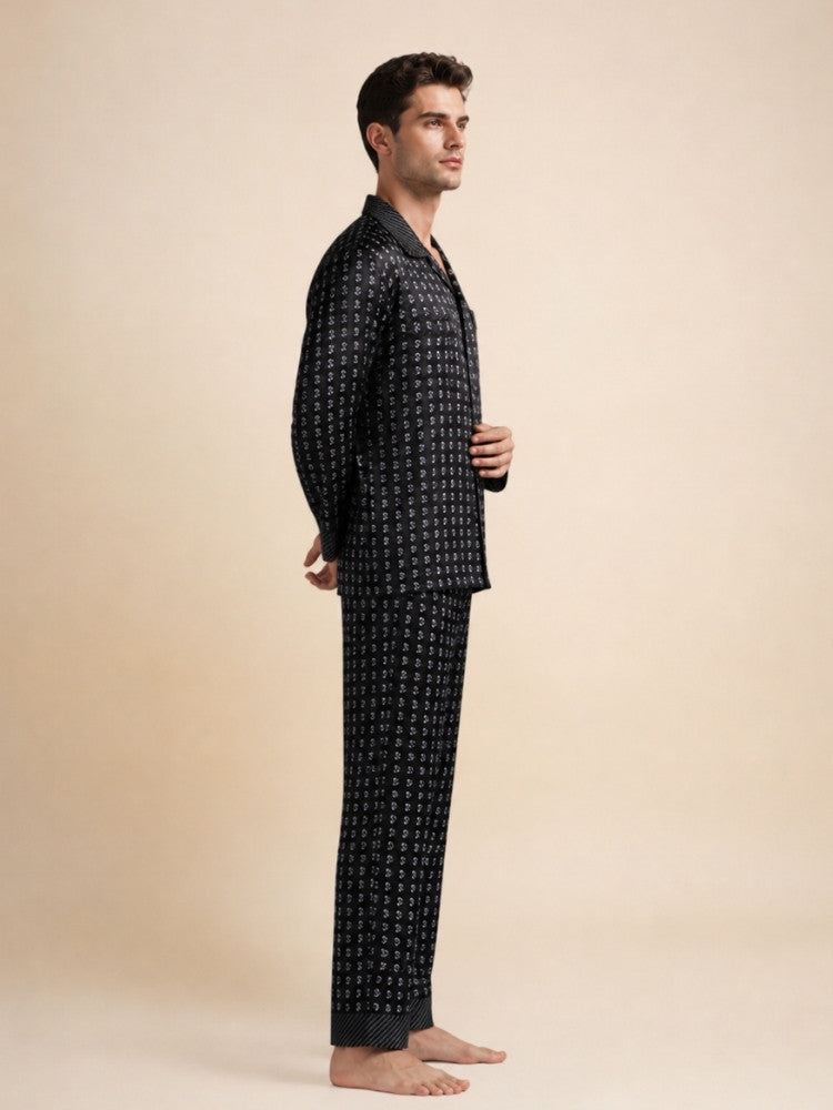 Lorien - Graphic Silk Pajama Set | The Silk Avenue