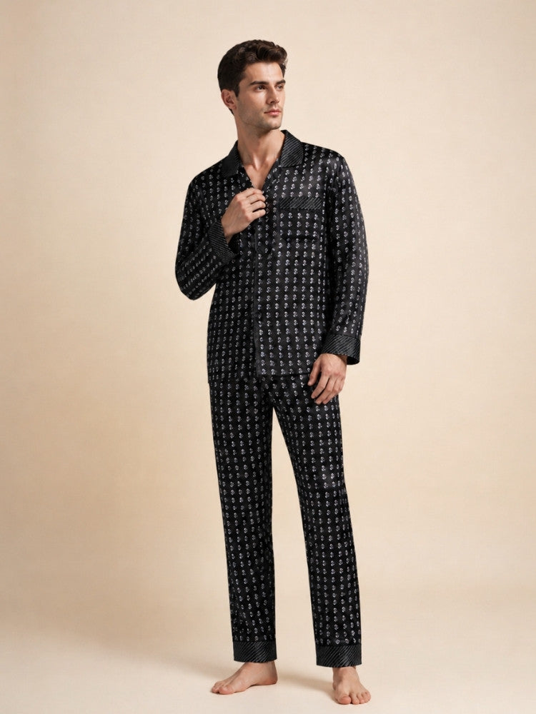 Lorien - Graphic Silk Pajama Set | The Silk Avenue