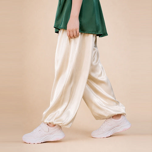 Lucas - Kids Champagne Silk Pants | The Silk Avenue